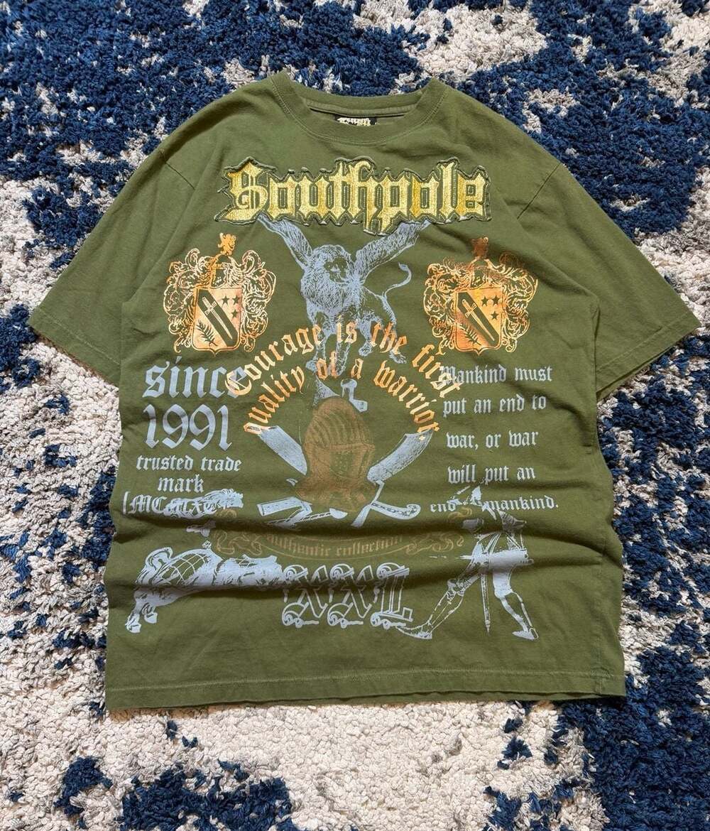 Southpole Graphic T-Shirt Size XL Olive Green Since 1991